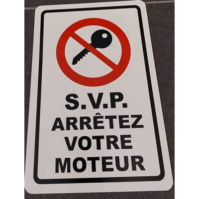 Affiche Alum Svp Arretez Votre Moteur 8 X 12